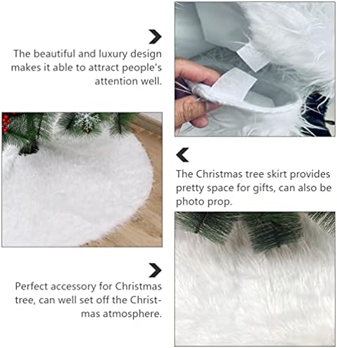 Veemoon White Decor את עיצוב חג המולד חצאית עץ חג המולד חצאית עץ חג המולד סינר עץ חג מתחת לחצלת עץ לחג
