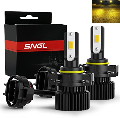 SNGL PSX24W 2504 נורות ערפל LED צהובות 3000K 6400LM, ללא מאוור