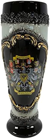 חברת המסחר Pinnacle Peak ספל בירה חיטה שחורה עם הקלה זהב בירה גרמנית שטיין .5L תוצרת גרמניה