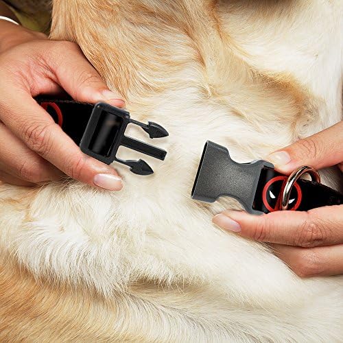 צווארון כלבים קליפ פלסטיק לוגו לוגו שחור אדום לבן 9 עד 15 אינץ 'ברוחב 1.0 אינץ', רב צבעוני