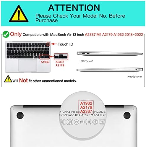 מארז פגז קשה של Mosiso Plastic & Neoprene שקית שרוול קמליה תואמת ל- MacBook Air 13 אינץ '2020