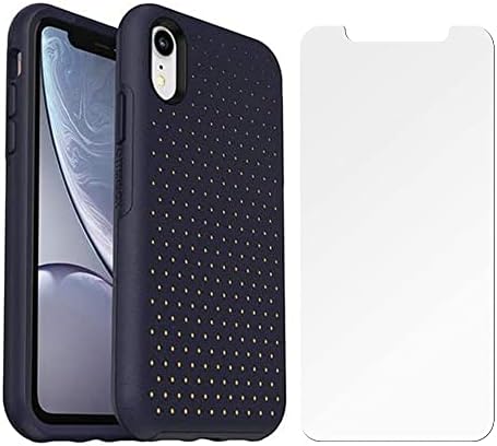 Otterbox Ultra Slim Cover Coxure Case for iPhone XR עם מגן מסך - אריזת חבילה - נקודות כחול כהה/צהוב