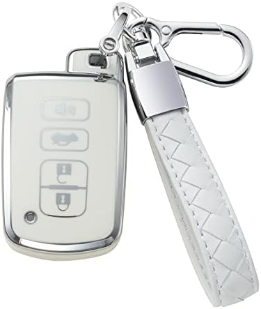 Chezenhui עבור טויוטה מפתח פוב כיסוי עם שרוך עור, הגנה על מעטפת המפתח לרכב על טויוטה Avalon Camry Corolla