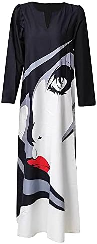 שמלות סתיו של נוקמופו של נוקמופו, צווארון V המודפס בכיס, שמלת כיס שרוול ארוך שמלות מיני סרוגות שמלות מיני