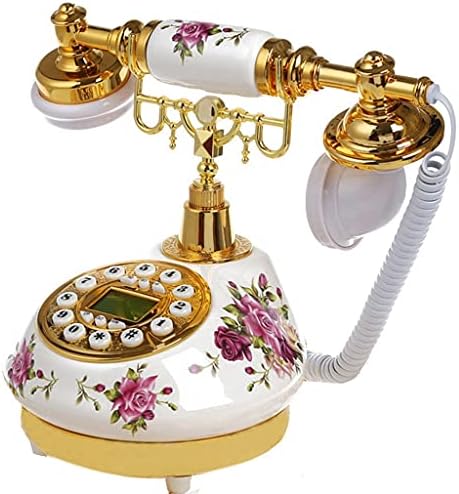 SJYDQ טלפון קווי עתיק עם זיהוי שיחה תאריך שעון התאמה טבעת ללא סוללה טלפון קלאסי למשרד הביתי