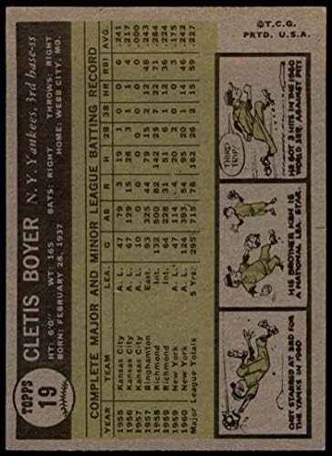 1961 Topps 19 Clete Boyer ניו יורק ינקי vg/ex yankees