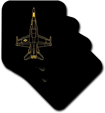 תמונת קו 3 של מטוס קרב F-18. חיל האוויר עשוי. צהוב על שחור - תחתיות