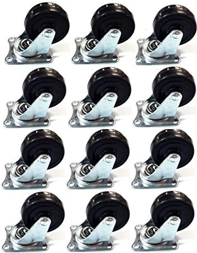 מותג ברווז שחור 4 חבילה 2 גלגלי גלגלים מסתובבים בסיס גומי עם צלחת עליונה ונושא כבד