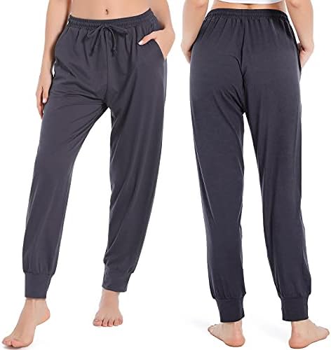 מכנסי טרנינג יוגה של אננמי נשים לנשים אימון מותניים גבוהים מכנסיים מכנסיים מכנסי טרקלין נוחים עם כיסים עם כיסים