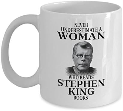 לא לזלזל אישה שקורא סטיבן מלך ספרים קפה ספל