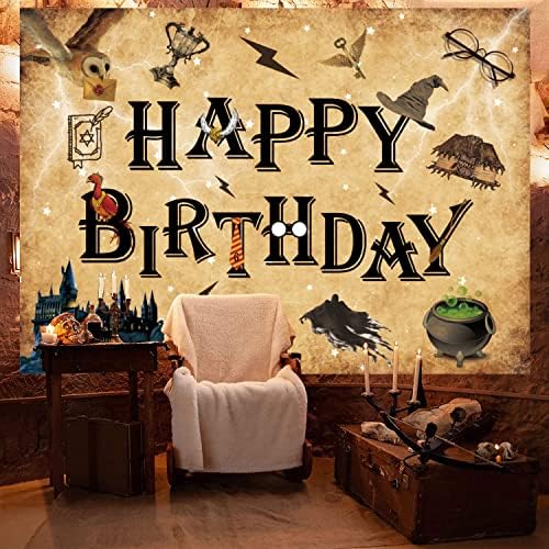 7 * 5 רגל אשף יום הולדת רקע אשף שמח מסיבת יום הולדת קישוט רקע עבור ילד ילדה מסיבת יום הולדת באנר מכשפה