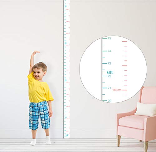 תרשים צמיחה לילדים תרשים גובה שלט עיצוב קיר למדידת ילדים בנות בנות, לבן