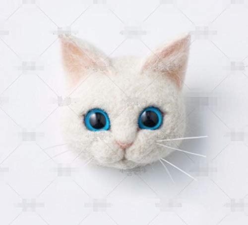 מוגיז 4 סט צמר הרגיש חתול, עשה זאת בעצמך בעבודת יד, ערכת רקמה צמר חתול יצירתי צמר הרגיש מחט לבוד מלאכת