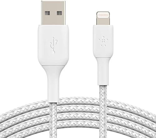 Belkin 3.3ft קלוע כבל USB-C, Boost Charge USB-C לכבל USB, כבל USB Type-C וכבל ברק קלוע Boostchard-3.3ft/1m-MFI