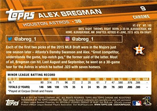 2017 Topps Chrome Baseball 9 כרטיס טירון של אלכס ברגמן