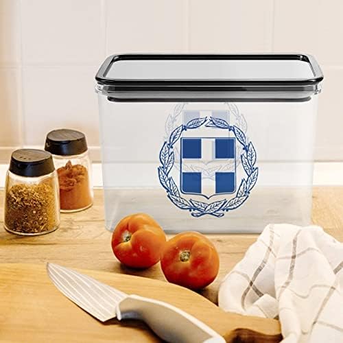 מעיל זרועות של מיכל אחסון מזון יוון קופסאות אחסון ברורות מפלסטיק עם מכסה חותם