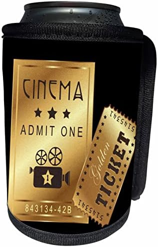 3drose תמונה מודרנית של איור כרטיסי קולנוע זהב - גלישת בקבוקים קיר יותר