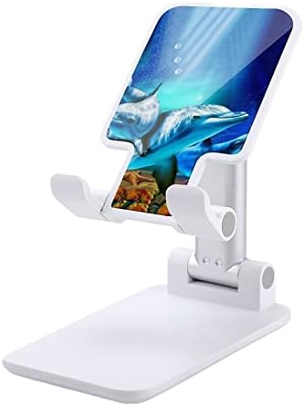 דולפינים יפהפנים מודפסים שולחן עבודה מתקפל מחזיק טלפון סלולרי מתכוונן אביזרי שולחן עבודה למשרד נסיעות