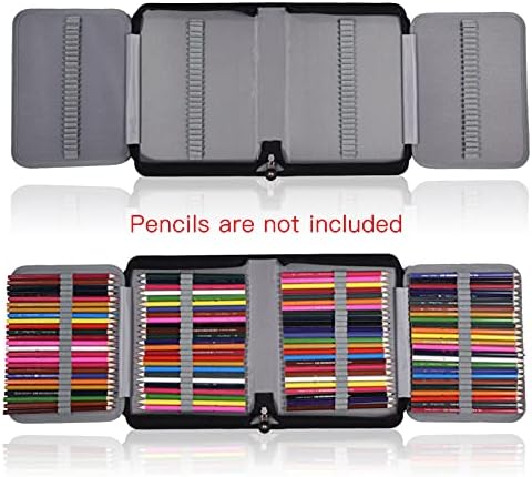 מארז עיפרון, קיבולת גדולה חדשה פשוטה 150 חורים עפרון פו עיפרון בד עיפרון תיק עט רוכסן