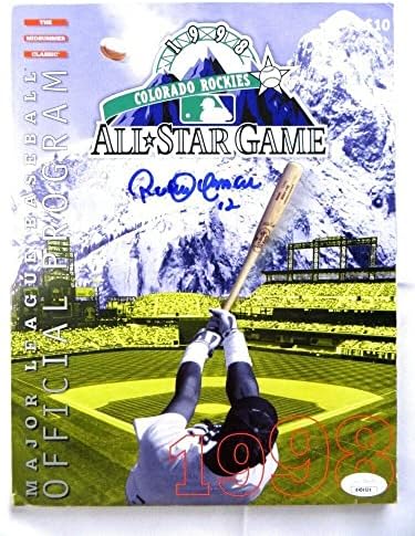 רוברטו אלומר חתם על תוכנית חתימה 1998 משחק הכוכבים של ליגת הבייסבול הגדולה 04535-מגזינים עם