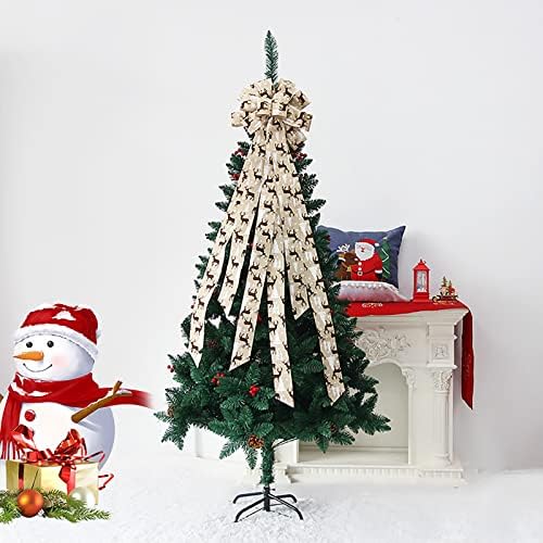 עץ חג המולד תליון קישוט עליון עץ קשת גדול עץ חג המולד תליון תליון סרט קישוטי חג המולד מקורה