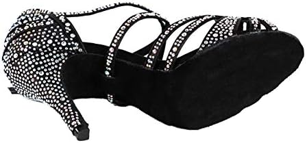 הנשים של היפוזוס נעלי ריקוד לטיניות עם אולם נשפים עם אבני חן מודרניות נעלי מסיבת סלסה עקב 8.5 סמ, דוגמנית CY356,