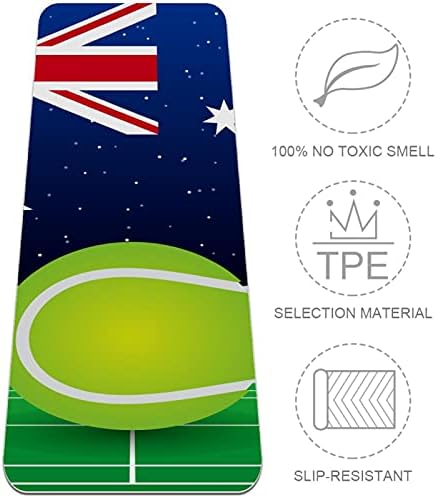 עבה החלקה תרגיל & מגבר; כושר 1/4 יוגה מחצלת עם אוסטרלי טניס בריטניה בריטי דגל הדפסת עבור יוגה פילאטיס