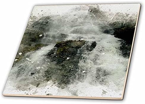 3רוז סלעי מפל תמונה של צבעי מים-אריחים