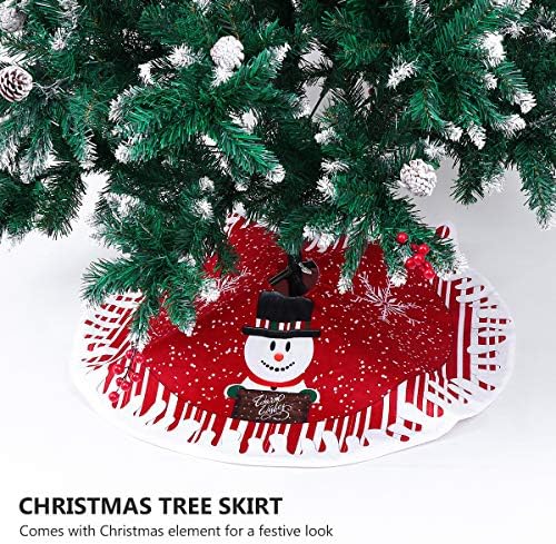 ABAODAM 80 סמ בד חג המולד עץ שלג חצאית שלג שטיח קישוט חג המולד משמש לחגיגת חג המולד
