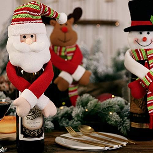 Hemoton 2PCS בקבוק יין חג המולד מכסה עץ חג המולד טופר סנטה עליון חיבוק יין טופרים לבקבוק יין למסיבת חג המולד