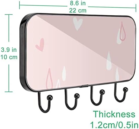 טיפות לב וגשם קיר מעיל הדפסה קיר קיר, מתלה מעיל כניסה עם 4 חיבור לעיל מעיל גלימות מארנק חדר אמבטיה כניסה לסלון