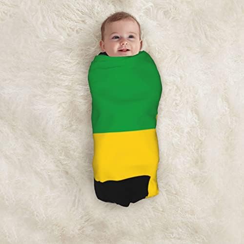 דגל שמיכת התינוק של ג'מייקה מקבלת שמיכה לעטיפת כיסוי חוט -יילוד של תינוקות