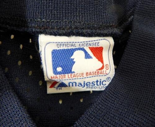 1983-90 מלאכים בקליפורניה משחק ריק הונפק תרגול חבטות כחול ג'רזי M 907 - משחק משומש גופיות MLB