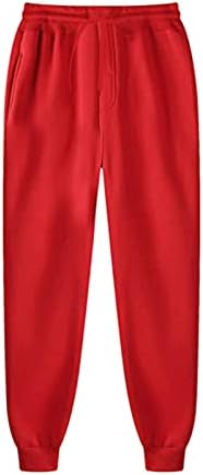 מכנסי טרנינג של Uocufy לגברים, מכנסי טרנינג בצבע אחיד מכנסיים אתלטים תחתונים פתוחים לאימון אימוני אימון