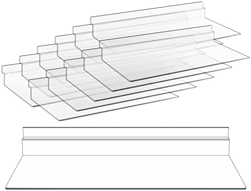 Chris.W 12 יחידות מדפים ברורים לסלאטוול, 4x10 במדף סלאט -קיר תלויים אביזרי קיר סלאט, מדפי תצוגה