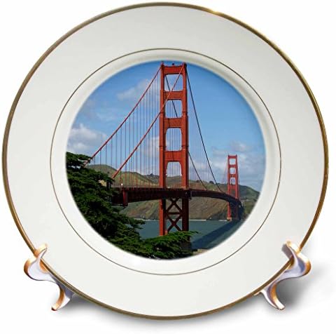 3drose LLC גשר שער הזהב סן פרנסיסקו צלחת חרסינה 8 אינץ '