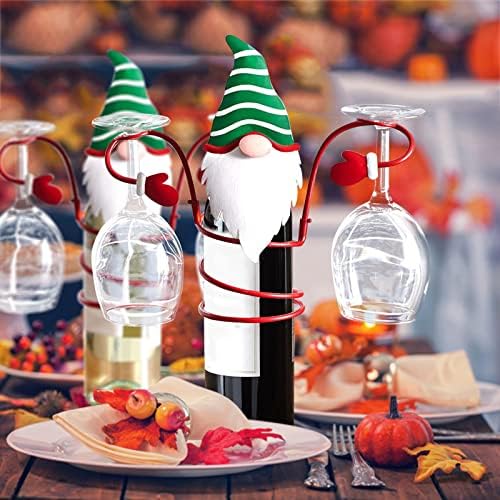 DBYLXMN יין להחזיק כוסות בקבוק מושלם מטבח נופש מושלם 1 מתלה לבקבוק ביתי 2 אחסון משטח יין מזכוכית מחזיקי חג המולד