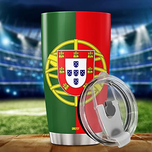 באופן חד צדדי אישית קפה כוס פורטוגל כדורגל נסיעות ספל עם מכסה לאומי ספורט צוות מותאם אישית מבודד כוסות