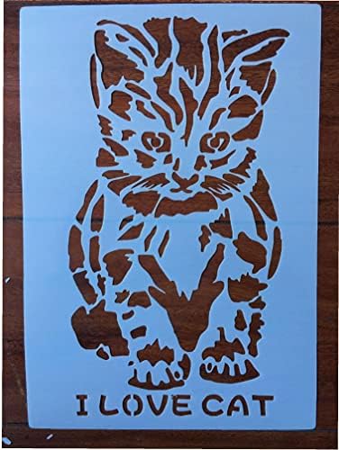 ציור ציור סטנסילים, אני חתול קרפט סטנסילים לשימוש חוזר שכבות סטנסיל תבנית עבור יומן רעיונות
