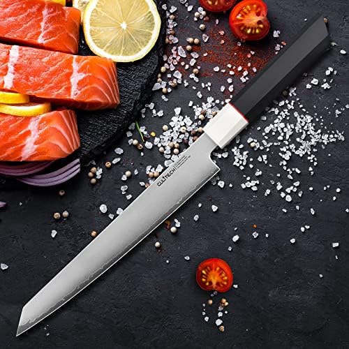 קוליטק סוג ' יהיקי סכין, 9.5 סנטימטרים חד נירוסטה פיפיות סשימי / סושי סכין עם גרם 10 מתומן ידית למטבח ומסעדה