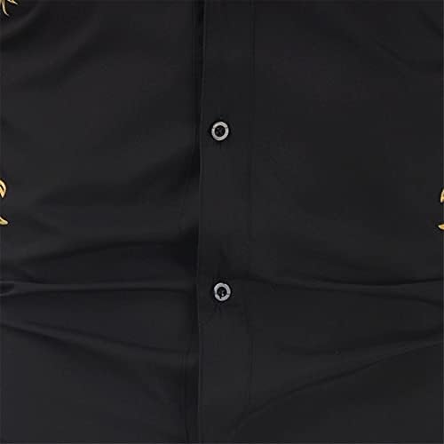 עבודת חולצות לגברים גברים של מעיל דש ברונזינג הדרקון הדפסת חם ארוך שרוול כפתור למטה מעובה סתיו