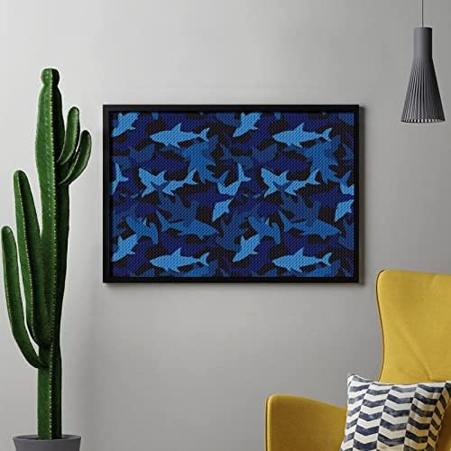 כחול הסוואה כרישים יהלומי ציור ערכות 5 ד תרגיל מלא ריינסטון אמנויות קיר תפאורה למבוגרים 8איקס 12