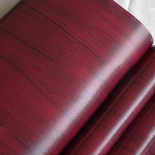 אדום אדום אגוז עץ גרגר שולחן שולחן הגנה על נייר דבק עצמי דבק ויניל מדף מדף דלת מדבקת חזה דלת 17.7 אינץ 'על 9.8