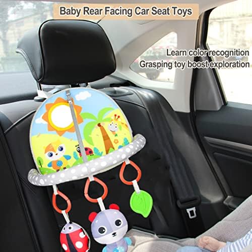 צעצוע מושב לרכב של AIPINQI לתינוקות, צעצועים תלויים למושב רכב אחורי למרכז פעילות לתינוק, בעיטה