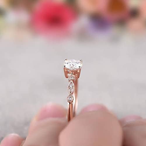 2023 חדש עלה זהב יהלומי טבעת יהלומי אירוסין נשים של נסיכת זירקון אישית טבעות צבעוני אקריליק טבעות