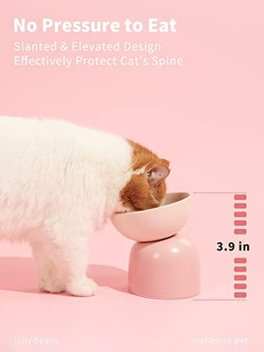 MS! וודא שקערת חתולים, קערת מזון חתולים מוגבהת/מוגבהת, מגנה על עמוד השדרה, מקלה על עייפות פליסק, אנטי-בקטריאלית