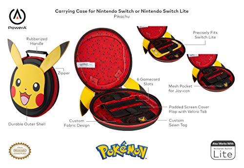 מארז הנשיאה של Powera Pokemon עבור Nintendo Switch או Nintendo Switch Lite - Pikachu, מקרה מגן, מארז