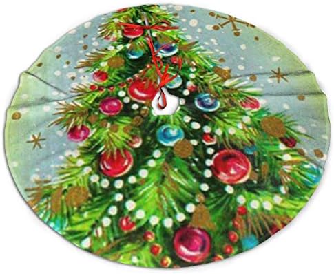 LVESHOP עץ חג המולד צבעוני עץ חג המולד חצאית עץ חג המולד יוקרה עגול מקורה מחצלת חיצונית כפרי חג המולד