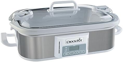 Crock-Pot קטן 3.5 ליטר קדירה תכנותית סיר איטי עם טיימר, מזון חם יותר, נירוסטה