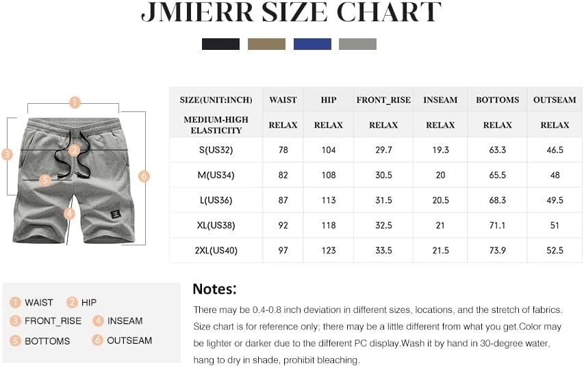 מכנסי זיעה כותנה של JMierr Mens עם 3 כיסים אימון טרקלין ג'וג'ר מכנסיים אתלטי 7 אינץ 'מכנסיים קצרים